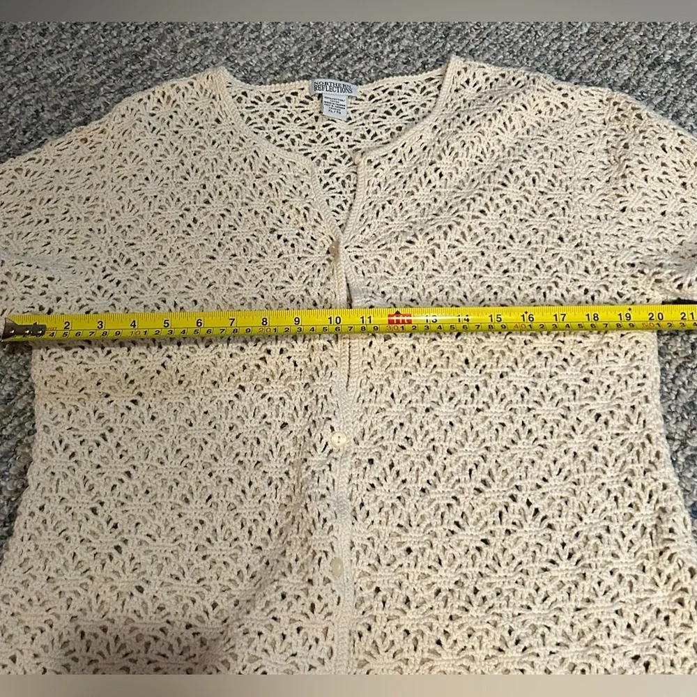 Vintage Northern Reflections Cream Open-Knit Cardigan - Picture 14 of 15